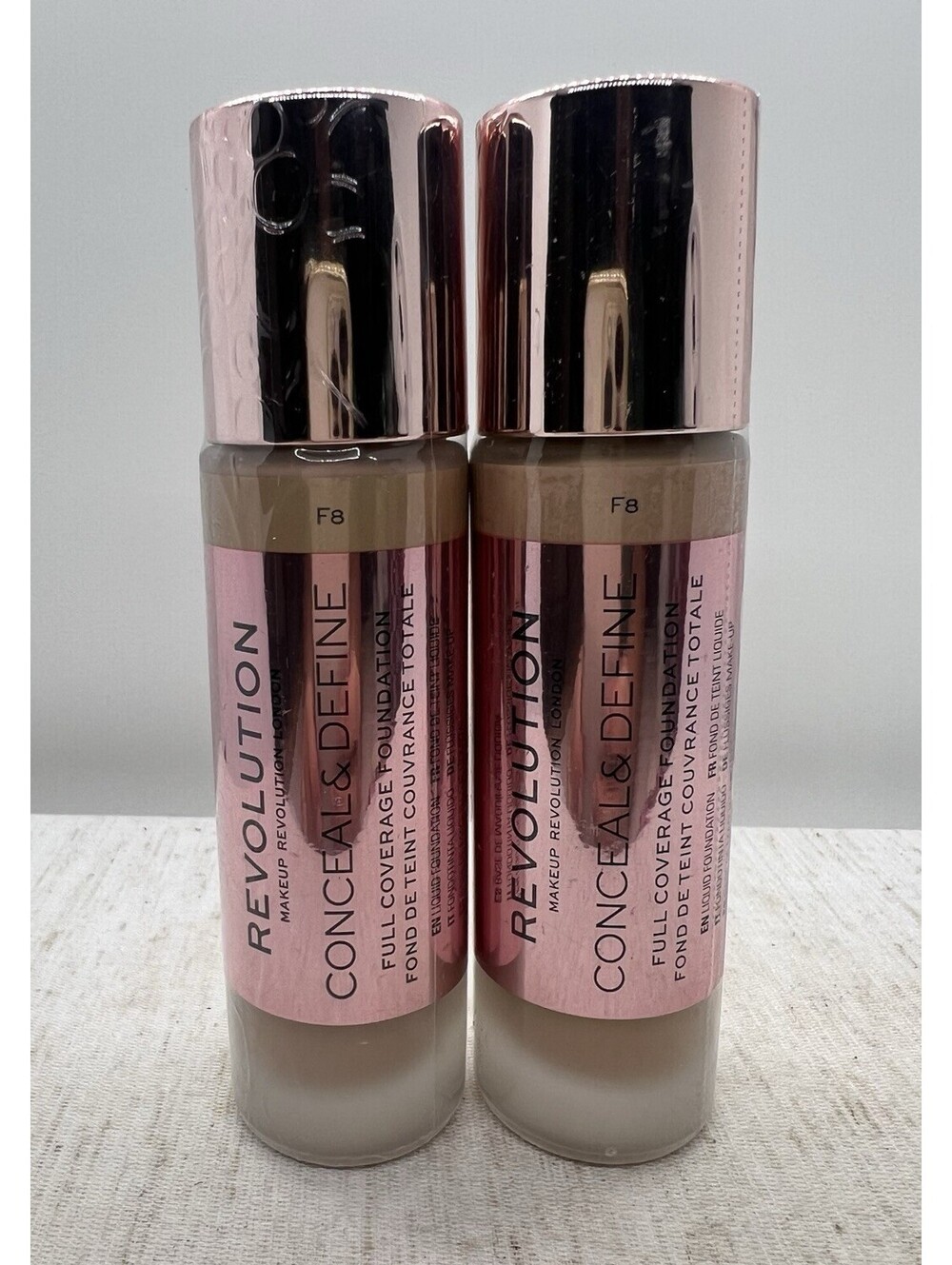 Revolution Makeup Foundation conceal define full Light Medium F8 new sealed lot